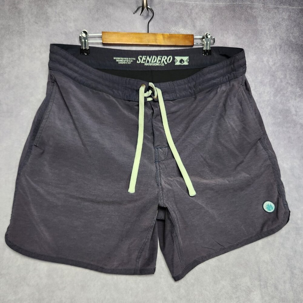 Sendero Board Shorts‎ Mens 38 Blue Para El Agua Swim Trunks Drawstring Pocket